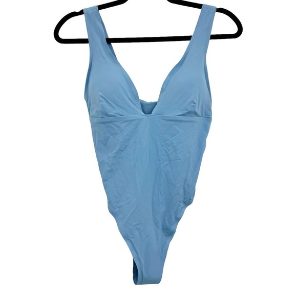 L Space Katniss One Piece Classic Swimsuit Wide U Back Aur Blue Size M NWT - Picture 5 of 11